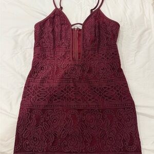 Tobi Maroon Lace Dress
